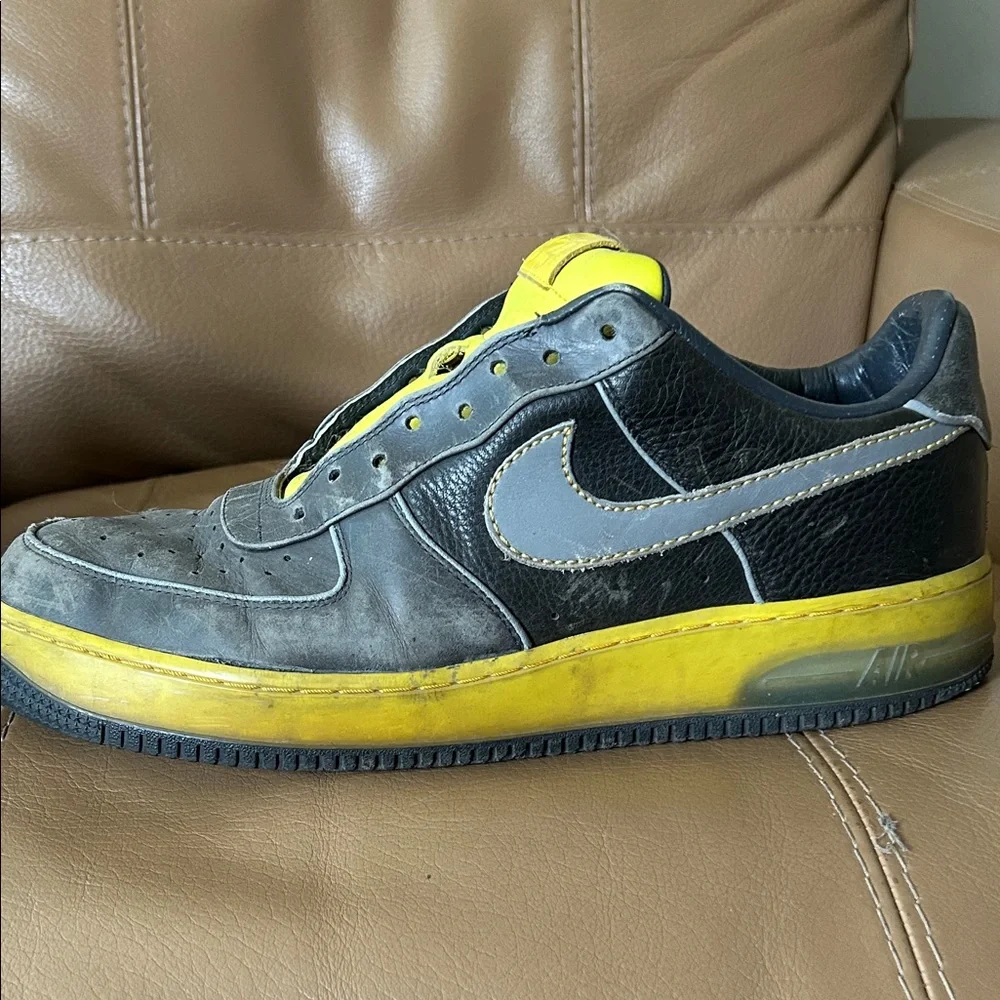 Nike Men's Air Force size 13 Black and Yellow - Picture 6 of 14